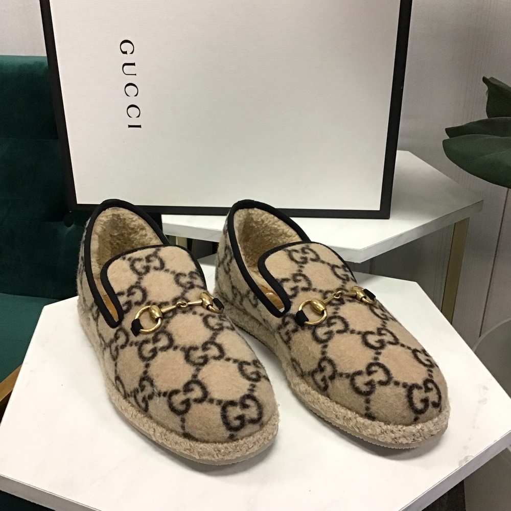 Gucci GG Wool Loafers
